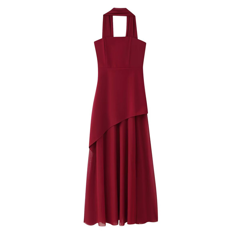 Summer Women Clothing Adult Lady like Woman Stitching Sweet Spicy Tube Top Dress with Ribbon