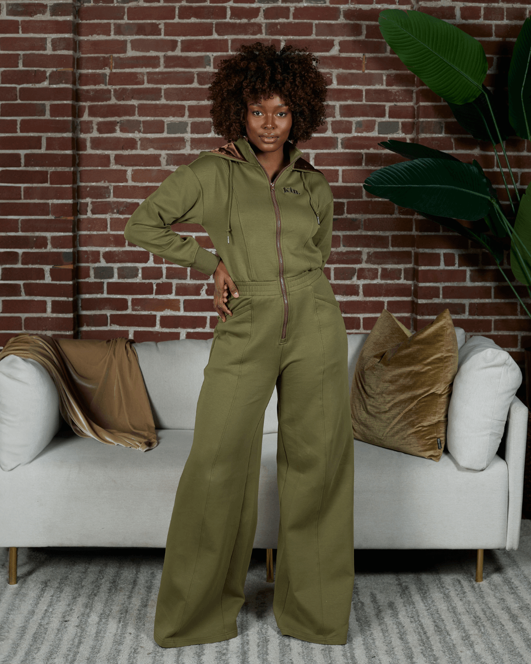 Green Satin Ancient Jumpsuit