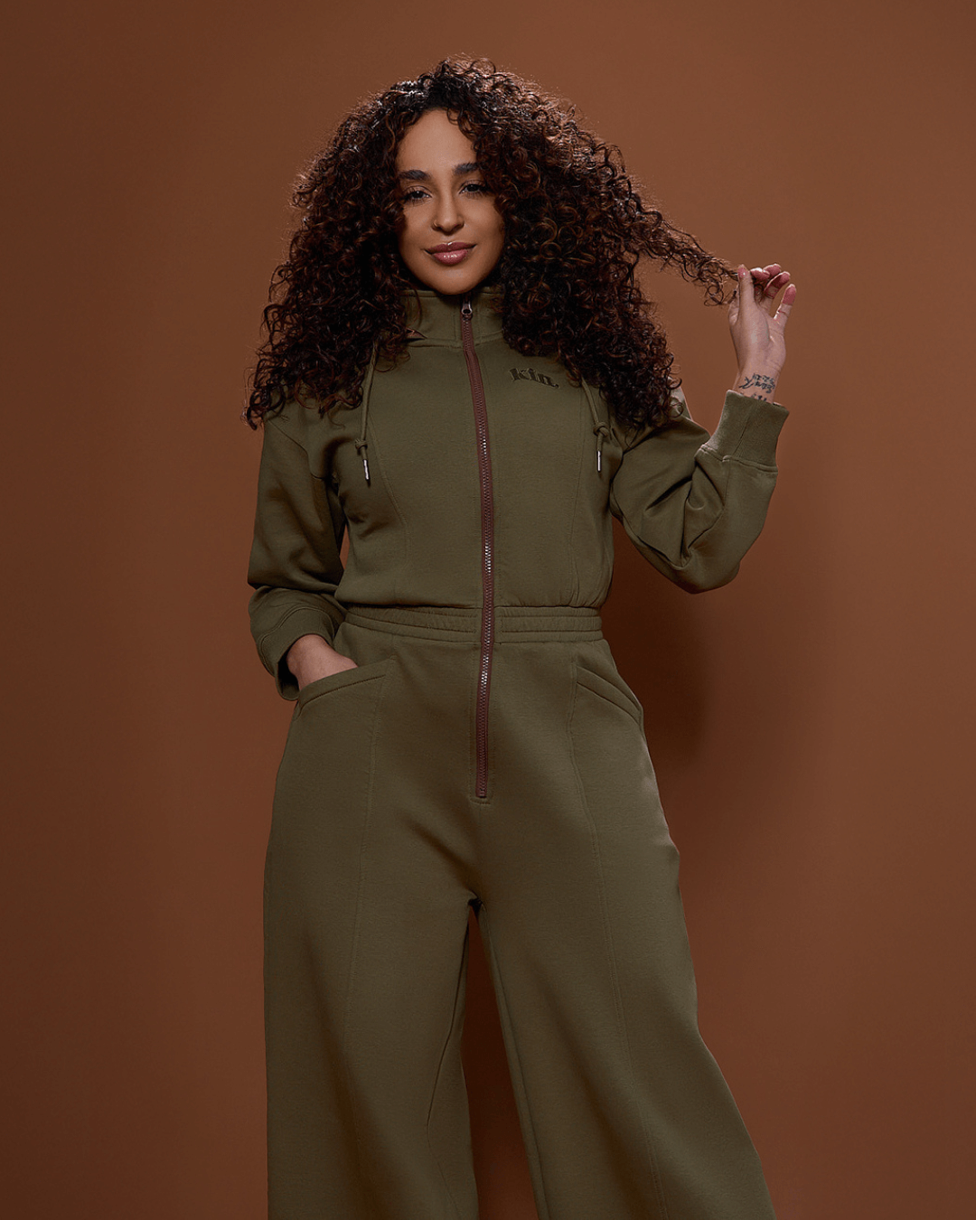 Green Satin Ancient Jumpsuit