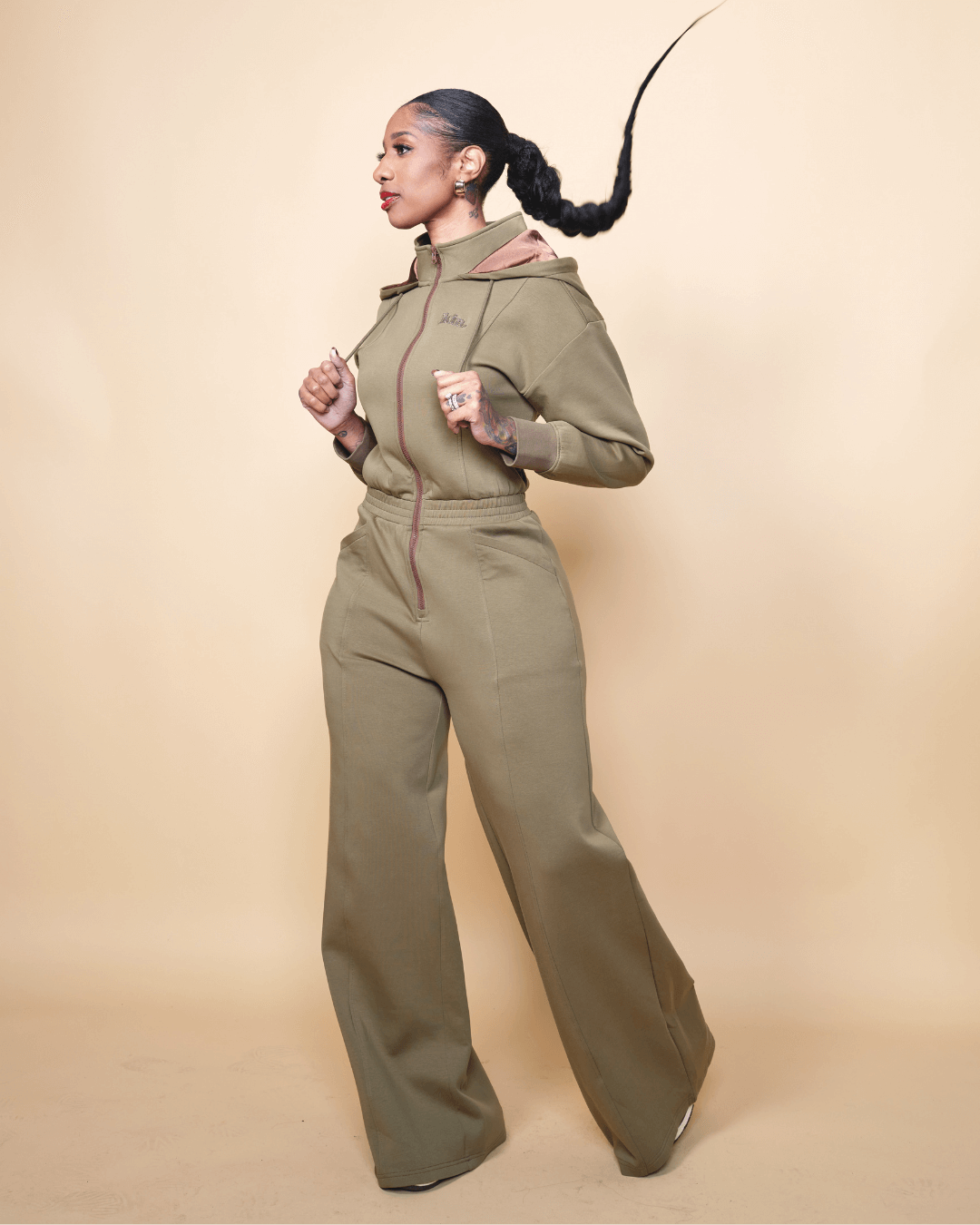 Green Satin Ancient Jumpsuit