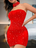 Deluxe Choker Red Dress