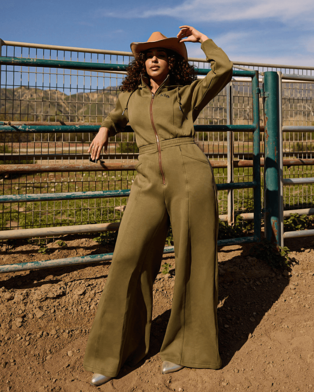 Green Satin Ancient Jumpsuit
