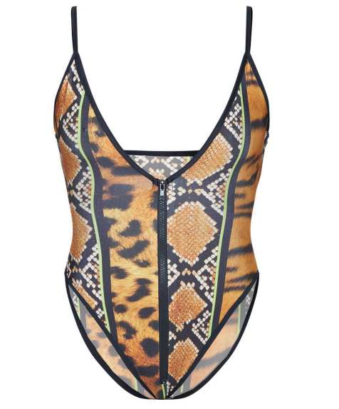 Swimwear Sexy Leopard Print Snakeskin Print One-Piece Swimsuit Zipper plus Size Women Woman Swimsuit 3 piece swimset