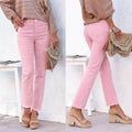 White Straight Pants Denim