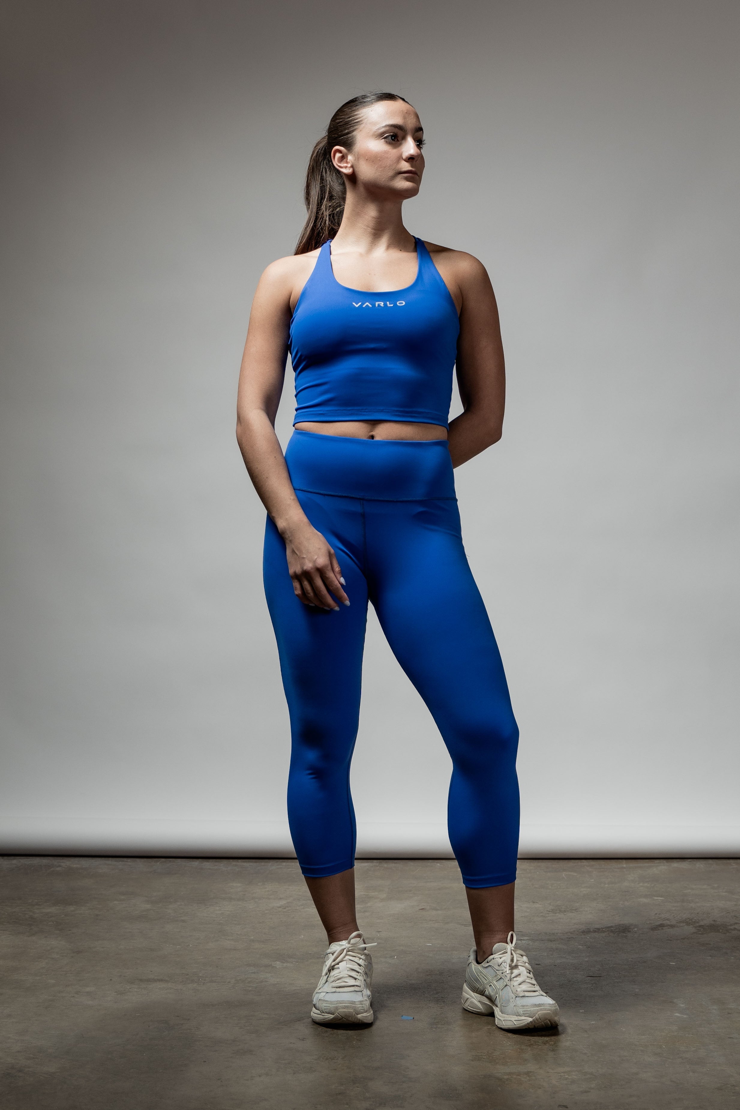 Women's SOHO Cross Back Crop Tank (Neo Blue)