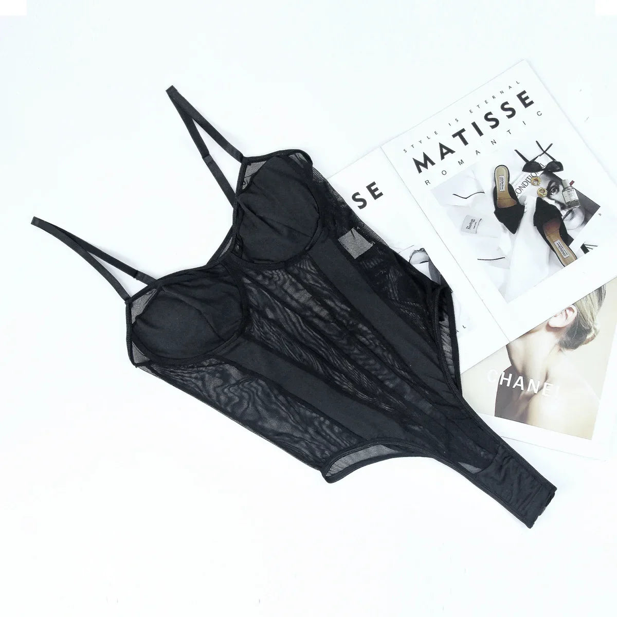 Sexy Tight Fitting Women's Clothing, Deep V-neck Shaping, Adjustable Shoulder Straps, Reinforced Soft Padded Bra, Top