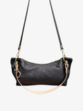 Blair Shoulder Bag, Black Embossed Leather