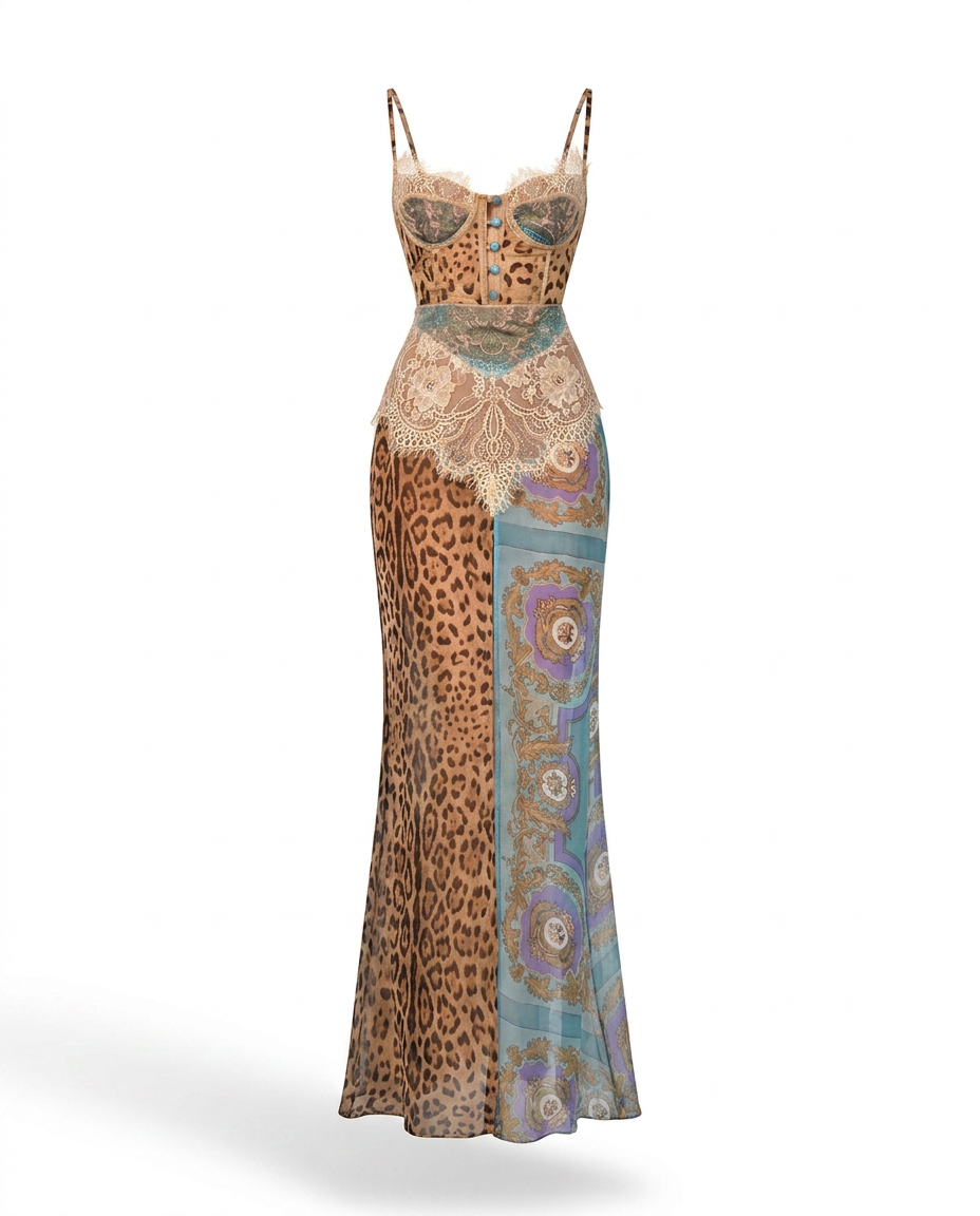 Wild n Free Lace Printed Maxi Dress