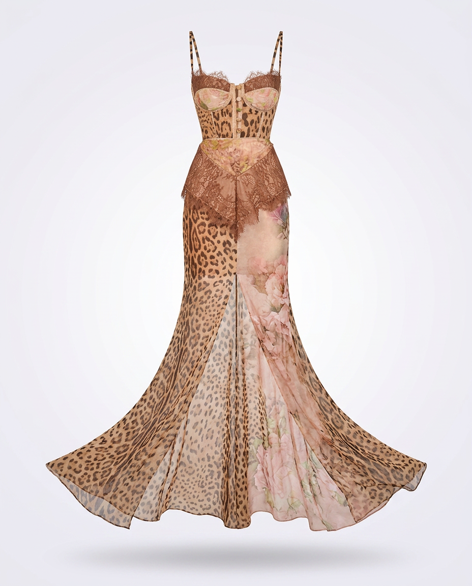 Wild n Free Lace Printed Maxi Dress